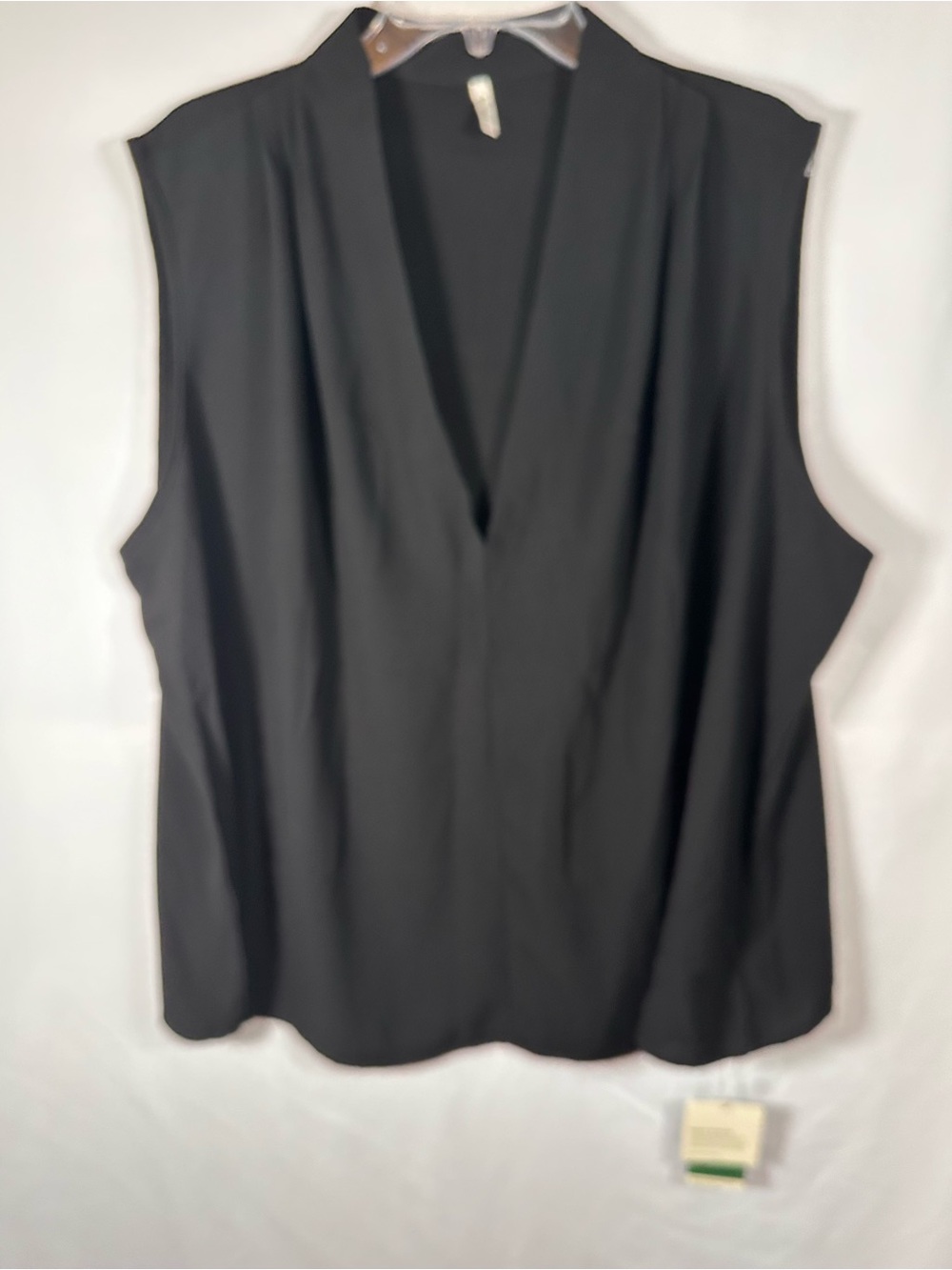 Halara Black V Neck Sleeveless Work Blouse Plus Size 3X Crossover NWT